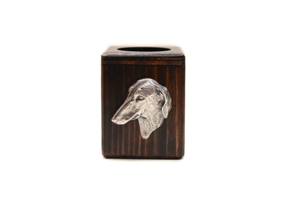 African Greyhound, Azawakh II - træ lysestage med en hund, en unik souvenir efter tabet af en hund, håndværk af Art-Dog