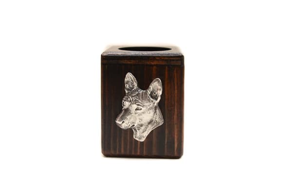 Basenji, Basenji, Kongo hund - träljusstake med en hund, en unik souvenir efter förlusten av en hund, hantverk av Art-Dog