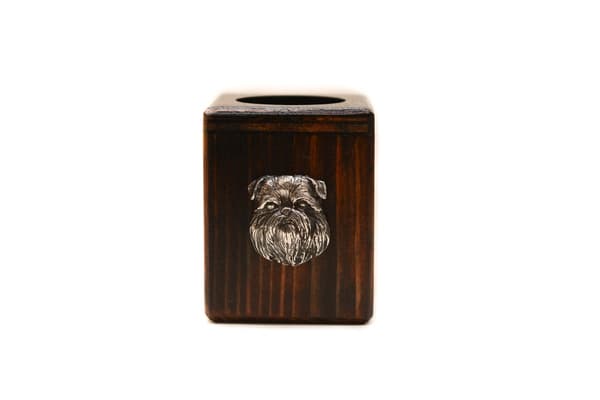 Bryssel griffon, Griffon bruxellois - träljusstake med en hund, en unik souvenir efter förlusten av en hund, hantverk av Art-Dog