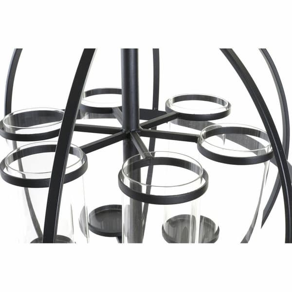 Lyseholder DKD Home Decor Sort Metal Krystal (60 x 60 x 73 cm)