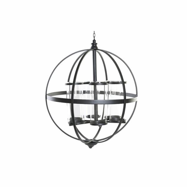 Lyseholder DKD Home Decor Sort Metal Krystal (60 x 60 x 73 cm)