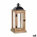Miniatyrbillede 1 af 3: Laantarn Natur Sort Metal Træ (18 x 43 x 18 cm) (6 enheder)
