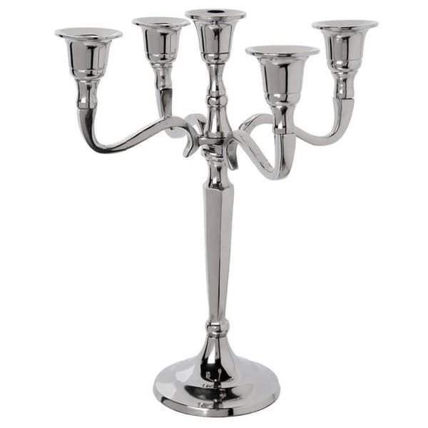 Krona - JJA - 5 grenar - Metall - Grå silver - 27 cm