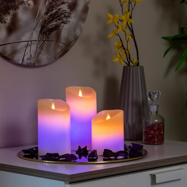 BRUKT Flerfarget Flamme-Effekt LED-Lys Med Fjernkontroll Lendles InnovaGoods Hvit 3 enheter (Fikset A)
