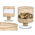 Miniatyrbild 3 av 3: Ljusstakar SG-29685 Transparent Naturell Glas Rattan 15 x 20 x 15 cm (6 antal)