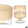 Miniatyrbild 1 av 3: Ljusstakar SG-29685 Transparent Naturell Glas Rattan 15 x 20 x 15 cm (6 antal)