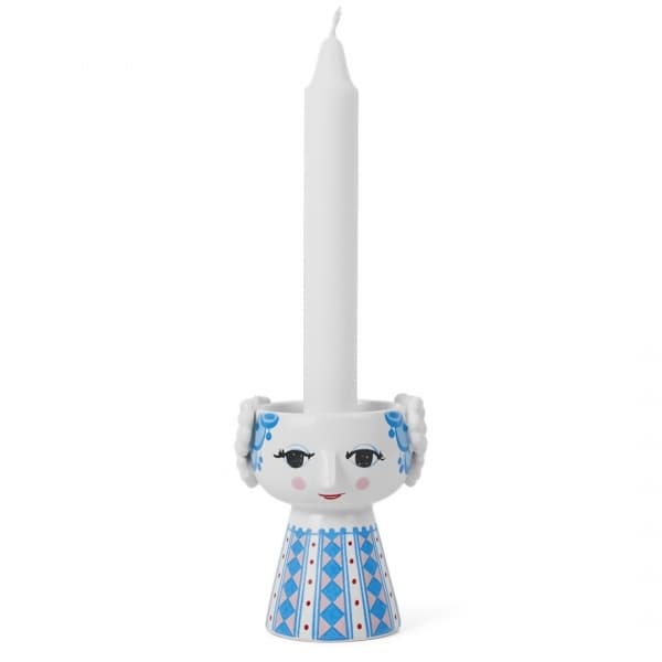 Eva Candlestick Small, Blue - Bjørn Wiinblad