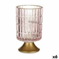 Miniatyrbillede 1 af 2: LED-lanterne Pink Gylden Glas 10,7 x 18 x 10,7 cm (6 enheder)