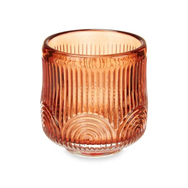 Lyseholder Striber Orange Krystal 7,5 x 7,8 x 7,5 cm (12 enheder)