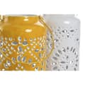 Miniatyrbillede 2 af 3: Lyseholder Home ESPRIT Gul Hvid Jern 15 x 15 x 33 cm (2 enheder)