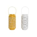 Miniatyrbillede 1 af 3: Lyseholder Home ESPRIT Gul Hvid Jern 15 x 15 x 33 cm (2 enheder)