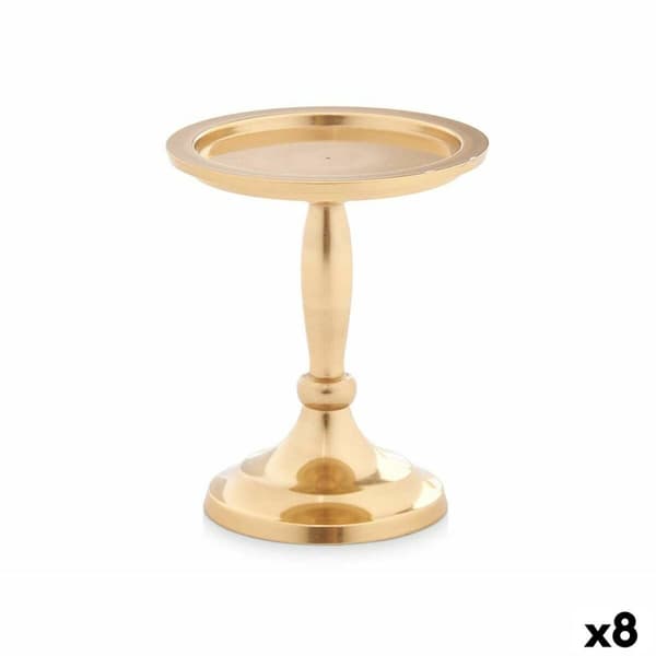 Kynttelikkö Kullattu Alumiini 10 x 12 x 10 cm (8 osaa)
