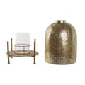 Miniatyrbillede 7 af 7: Lyseholder Home ESPRIT Gylden Metal Krystal 24 x 24 x 33 cm