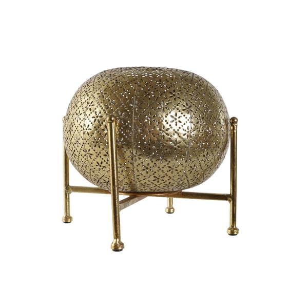 Lyseholder Home ESPRIT Gylden Metal Krystal 24 x 24 x 20 cm