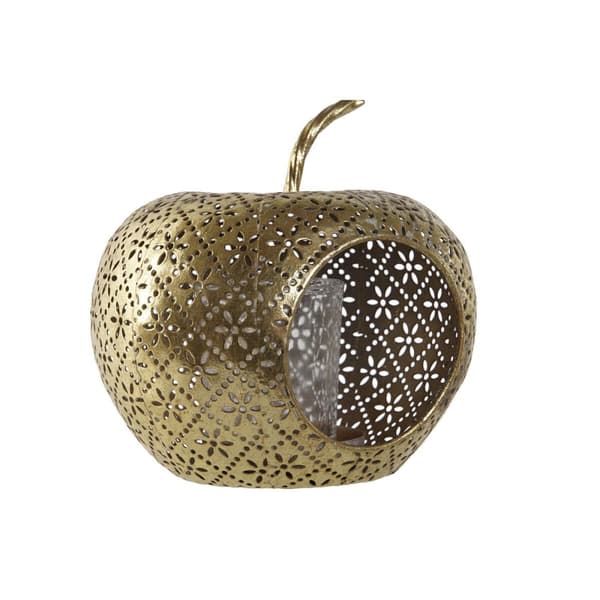 Lyseholder Home ESPRIT Gylden Metal Krystal 14 x 14 x 13 cm