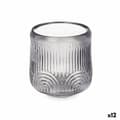 Pikkukuva 1 / 4: Kynttilänjalka Raidat Harmaa Kristalli 9 x 9,5 x 9 cm (12 osaa)