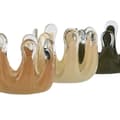 Miniatyrbillede 2 af 3: Lyseholder Home ESPRIT Grøn Flødefarvet Fersken Krystal 12,5 x 12,5 x 9,5 cm (3 enheder)