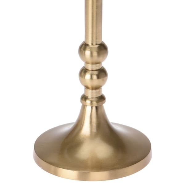 Ljusstakeställ i aluminium, stativ för ett långt ljus, ett guldljus, 17 cm