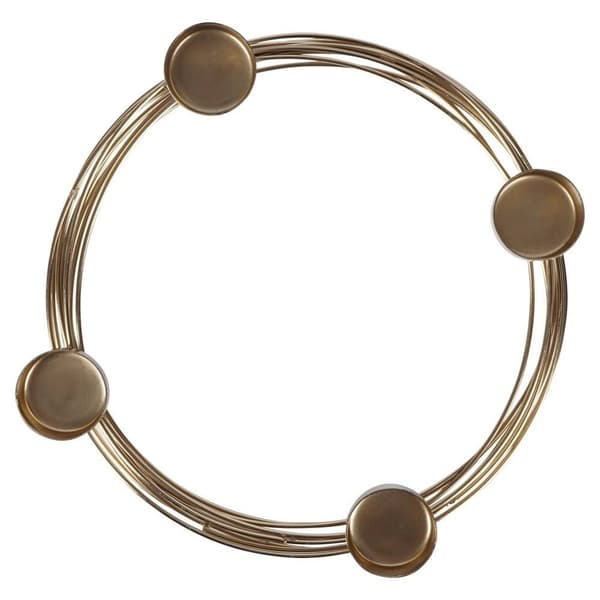 Ljusstake i guldmetall för 4 ljus, 28x3,5 cm