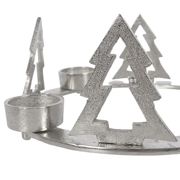 Lysestage til 4 fyrfadslys, lysestage, aluminium, juletræ, 4 stk., 25 cm