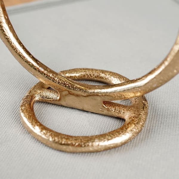 Guld aluminium lysestage til et langt lys, 19 cm