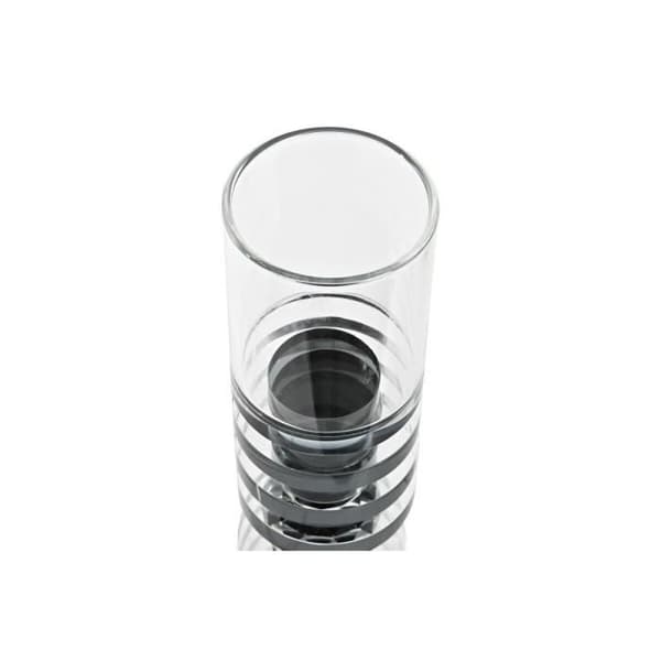 ljushållare 6 x 6 x 28 cm transparent svart glas