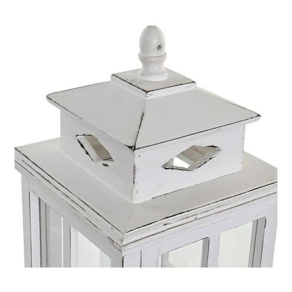vit furuglaslykta (22,5 x 22,5 x 47 cm)