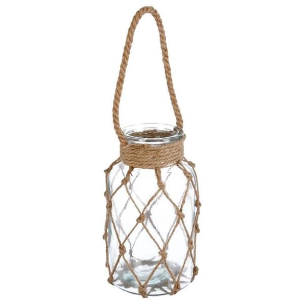 Värmeljushållare - 0C0G0201 - Transparent glas - Höjd 26cm - Havstemadekoration - Etnisk stil
