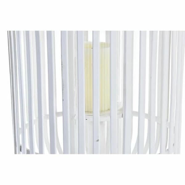 bambu vit glaslykta (28 x 28 x 47 cm)