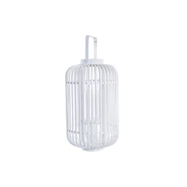bambu vit glaslykta (28 x 28 x 47 cm)