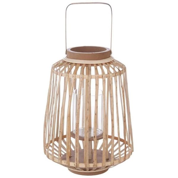 LANTERN AV TRÄ RATTAN D25XH35CM NATURLIG Beige, Ivoire, Crème, Écru, Naturlig, Taupe