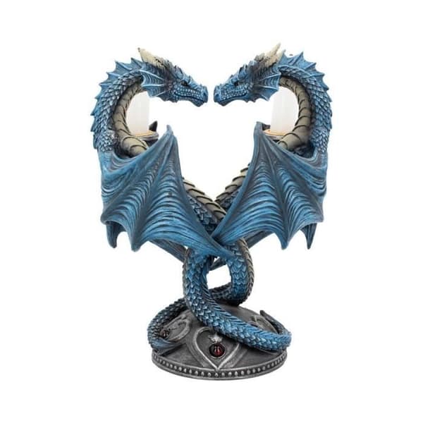 Bougeoir Dragon Heart Nemesis Now - Gothisk dekoration i blått resin