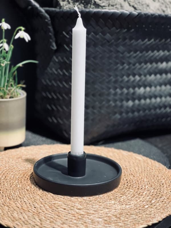 Ljusstake Svart Keramik 15 cm