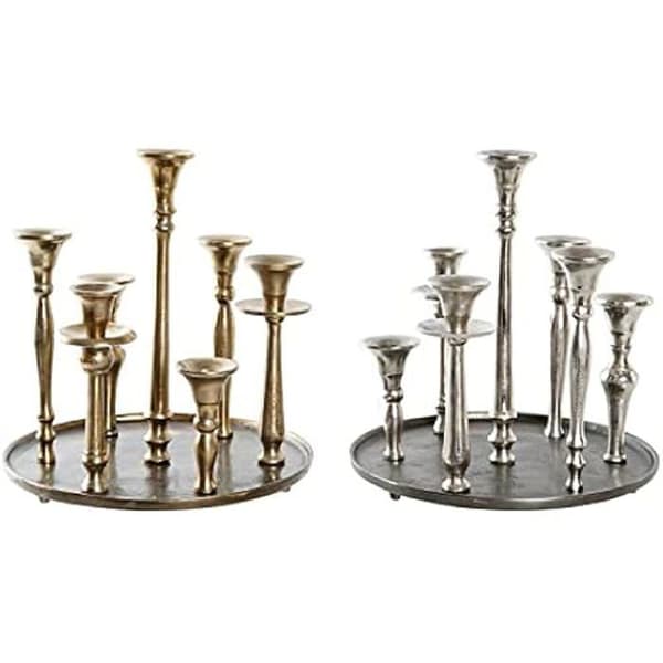 Ljusstake - DKD HOME DECOR - Standard - Aluminium - Flerfärgad - 53x33x32 cm