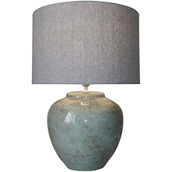 Bordslampa - DKD Home Decor - Keramik - Grå - 42 x 42 x 60 cm - Flerfärgad