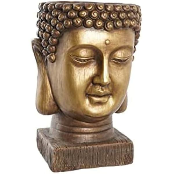 Blomkruka - DKD Home Decor - Standard - Glasförstärkt plast - Guld - 25x25x36 cm
