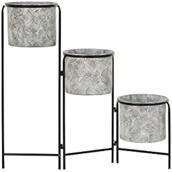 Blomkruka - DKD Heminredning - Metall - Grå - 82 x 25 x 81 cm - Inomhus