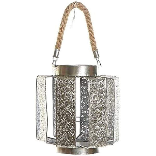 Ljusstake - DKD Home Decor - Silver - Metall - 21 x 21 x 22 cm - Dekorativa föremål