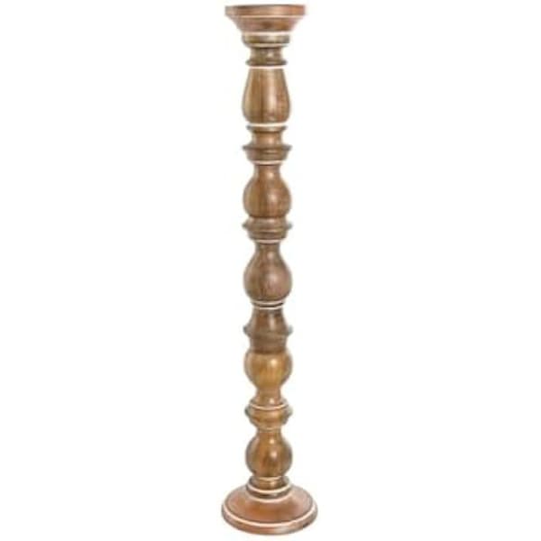 Ljushållare - HOME ESPRIT - Brun - Mangoträ - 15 x 15 x 76 cm - Romantisk