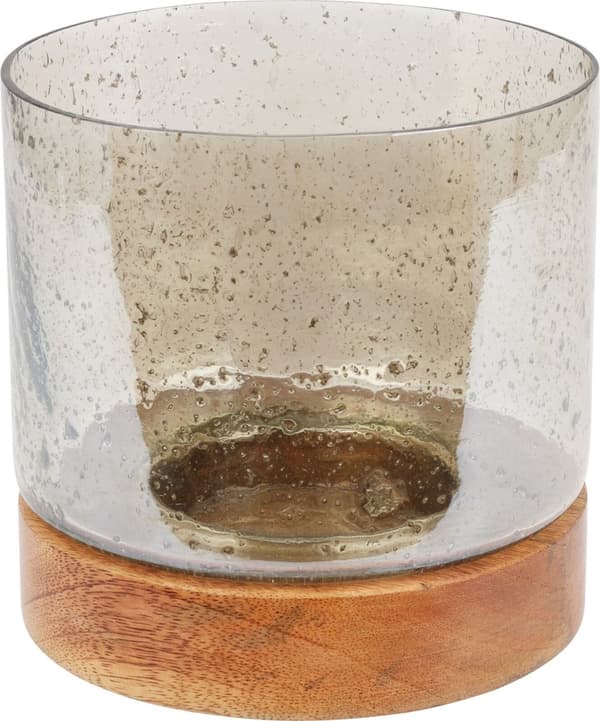 Lykta Stormlykta Ljushållare Trä/Glas 17 cm
