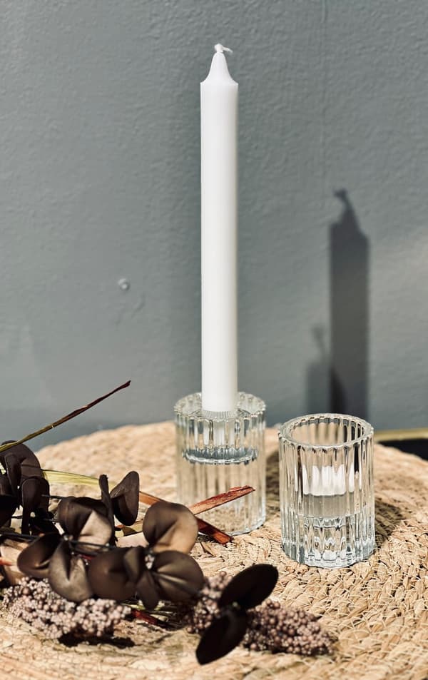 Ljuskopp Vändbar Glas Brun 5x8 cm