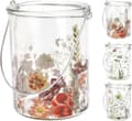Miniatyrbillede 2 af 3: Ljushållare Lykta Blommor Fjäril Glas 10 cm