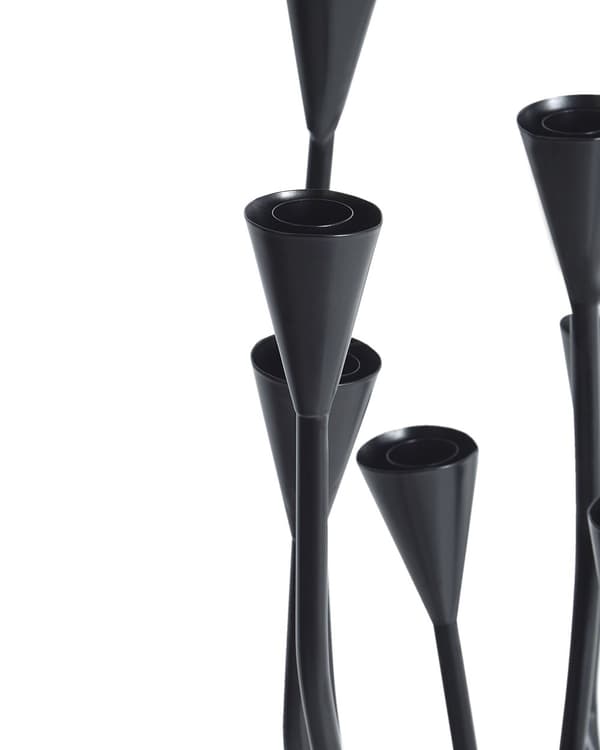 Lysestake Svart 10-armet Jern Moderne Minimalistisk Stil Design Dekorasjon