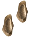 Miniatyrbillede 1 af 9: Væglysestage Messing Jern sæt af 2 Kertelysestager med Blad Mønster Stager til Kertelys Asymmetrisk Lysestager til Væg Stearinlysholder