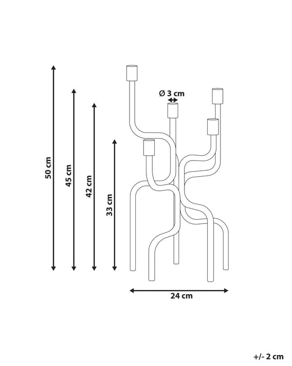 Lysestage Guld Jern 50 cm Snoet 5 Armet Stage Design Kertelysestage Flerarmet Kandelaber
