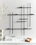 Miniatyrbilde 4 av 8: Vegglysestake Svart Metall 60 cm 5 lys Moderne design Telysholder Interiør Dekor