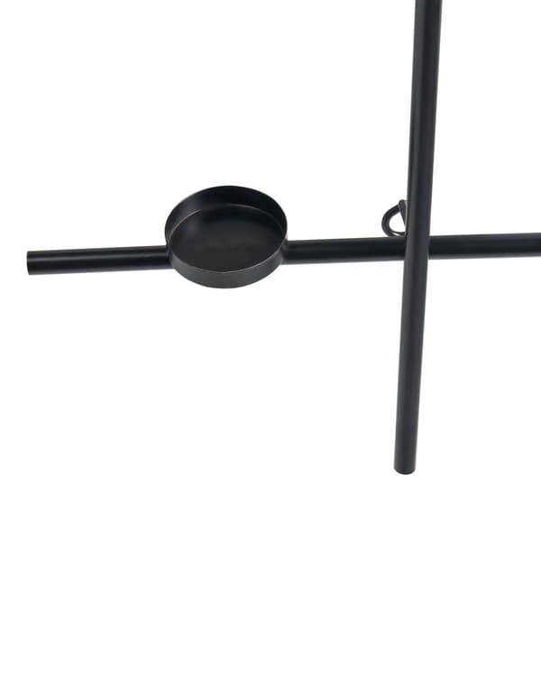 Vegglysestake Svart Metall 60 cm 5 lys Moderne design Telysholder Interiør Dekor
