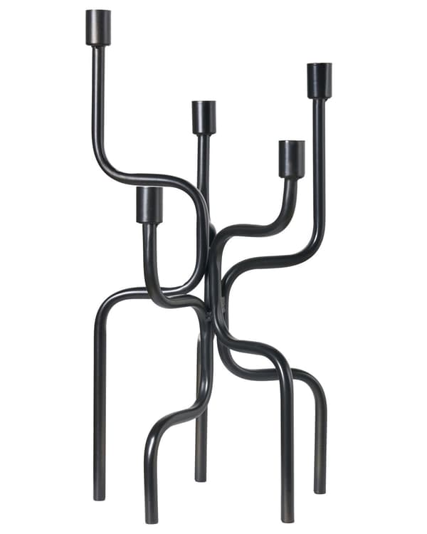 Lysestage Sort Jern 50 cm Snoet 5 Armet Stage Design Kertelysestage Flerarmet Kandelaber