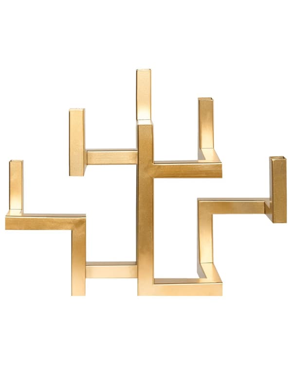 Lysestage Guld Jern 30 cm Snoet 5 Armet Stage Kubus Design Kertelysestage Flerarmet Kandelaber