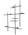 Miniatyrbillede 5 af 8: Væglysestage Sort Jern 74 x 74 cm Fyrfadsstage Stage til Fyrfadslys Lysestage til Væg Stearinlysholder